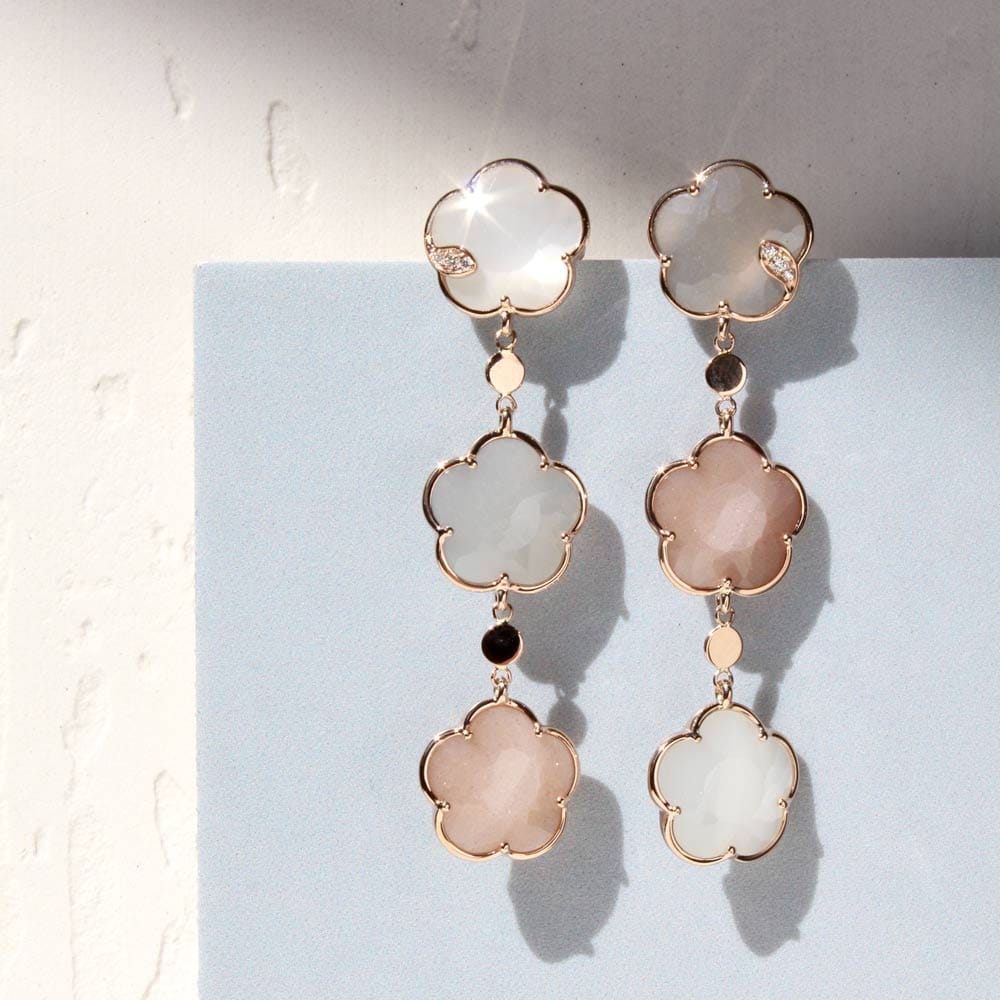 Orecchini Pasquale Bruni Bouquet Lunaire oro rosa pietre lunari